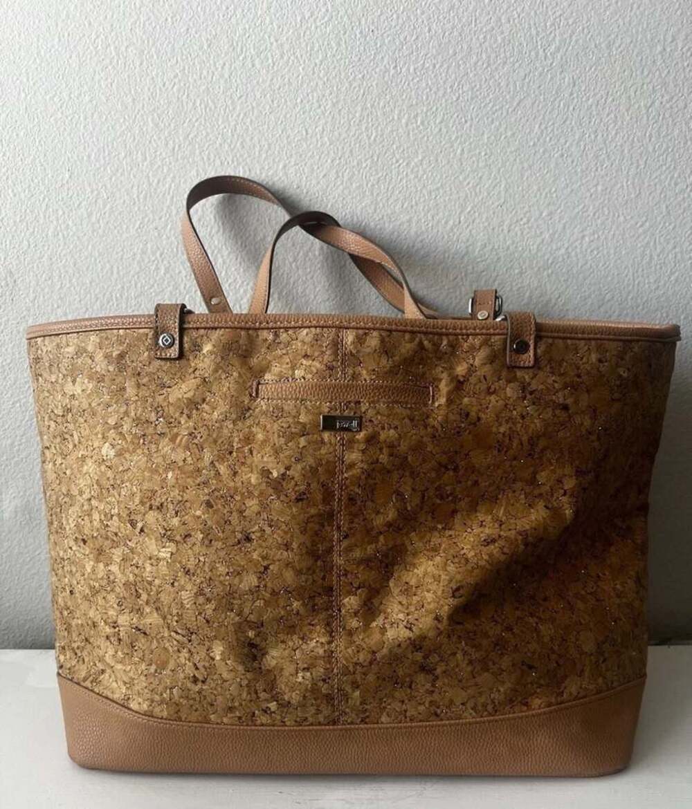 Thirty One Jewell Brown Cork Setter Tote Bag XLarge Purse - Picture 1 of 6